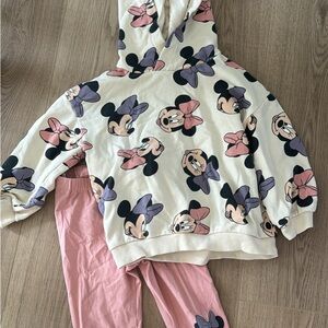 H&M Kids Hoodie and Leggings Set - Cream and Pink